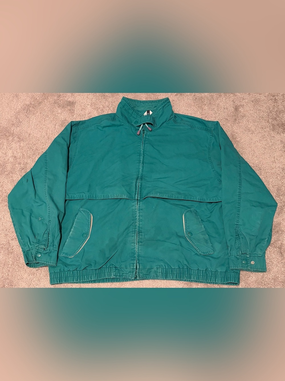 VTG Haggar Men’s Teal Wrinkle Free Lined Field Utility Jacket Size XL